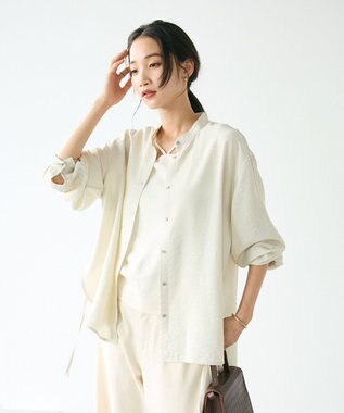 CRAFT STANDARD BOUTIQUE レーヨントロミサイドリボンチュニック Ivory