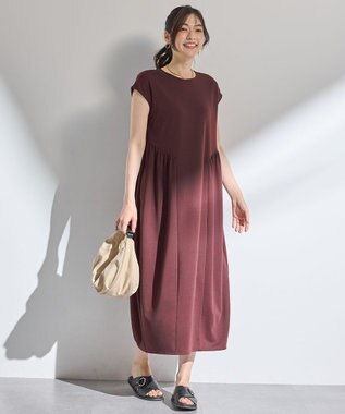 ANY L 【洗濯機可】ライトポンチコクーンワンピース ワイン