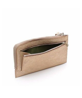 A.D.M.J. 【牛革】メタリックレザー/オーガナイザーパース ゴールド