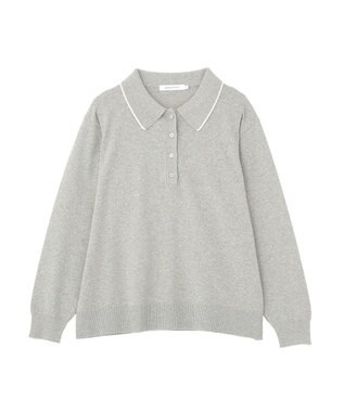 AMERICAN HOLIC 配色ラインニットポロ Light Gray