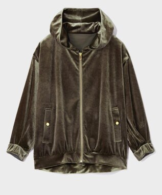 GRACE CONTINENTAL トリアセベロアフーディー カーキ