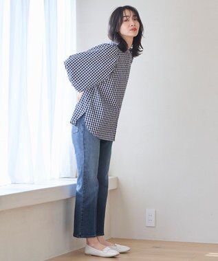 ANY 【洗濯機可/ストレッチ】デニムフレアパンツ インディゴ