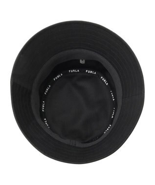 MOONBAT 【洗える】FURLA(フルラ) フロントロゴ刺繍バケットハット ブラック