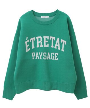 Green Parks ロゴラメニットプルオーバー Green