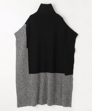 JOSEPH カーディステッチアニメーション　ハイネックポンチョ Black/Ivory