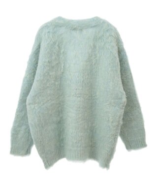 earth music&ecology なみなみ起毛Ｖネックカーディガン Blue Green