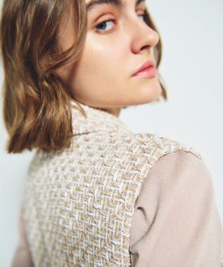 GRACE CONTINENTAL ツイードジレワンピース ベージュ