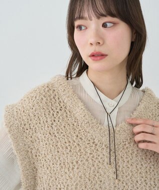 earth music&ecology ファンシーヤーンベスト Beige