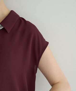 YECCA VECCA 2wayスカーフ付きブラウス Burgundy