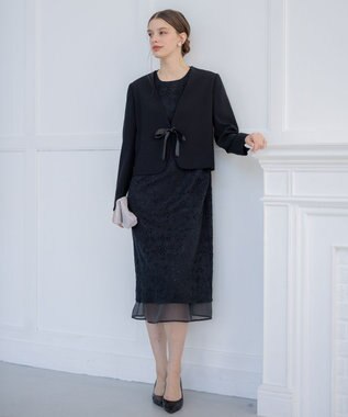 23区 S 【APPLAUDIR】クリアジョーゼット 3WAYコンパクトジャケット ブラック系