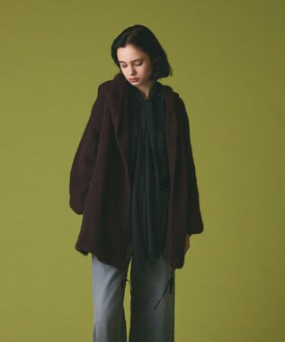 GRACE CONTINENTAL ストールアルパカカーディガン ブラウン