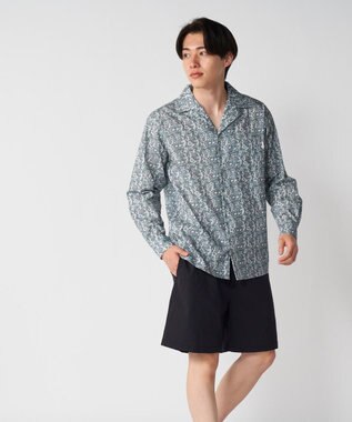 OP／FILA 【Ocean Pacific】プリント長袖オープンネックシャツ グレー