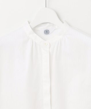 J.PRESS LADIES S 【洗える】ボイルEASYCARE バンドカラー ブラウス ホワイト系