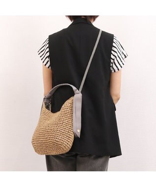 UNBILLION カシュカシュ cachecache / 下がりグログランクロッシェ2wayミニトート GY