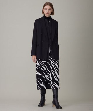 ICB L 【洗える】 トリアセコットンタイプライター シャツブラウス ブラック系