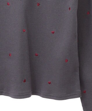 Green Parks ・ＤＯＵＢＬＥ　ＦＬＡＧＳ　ハート刺繍リブロンＴＥＥ Charcoal Gray