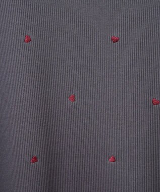 Green Parks ・ＤＯＵＢＬＥ　ＦＬＡＧＳ　ハート刺繍リブロンＴＥＥ Charcoal Gray