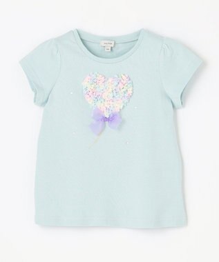 ANY KIDS モシャモシャモチーフ Ｔシャツ エメラルドグリーン×ハート