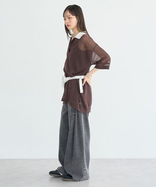 earth music&ecology シアーポロプルオーバー Brown