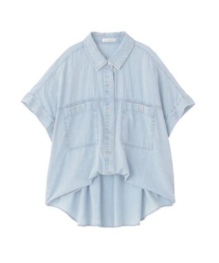 Green Parks シアーデニム２ＷＡＹビックドルマンシャツ Light Indigo