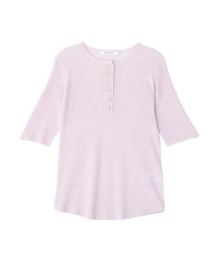 AMERICAN HOLIC 【2点セット】シアーリブヘンリーネックニット＋タンクトップ Purple