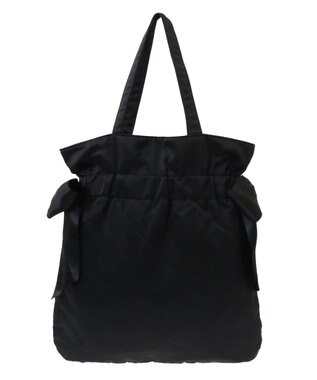 Maison de FLEUR ダブルリボンギャザートートバッグ Black