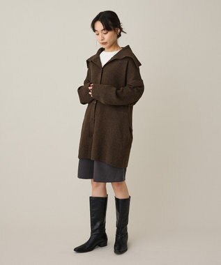 CRAFT STANDARD BOUTIQUE ビックカラーコーディガン Brown