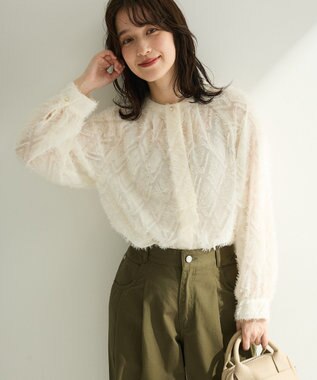 Green Parks Ｏ．フサフサ２ｗａｙボウタイブラウス Off White