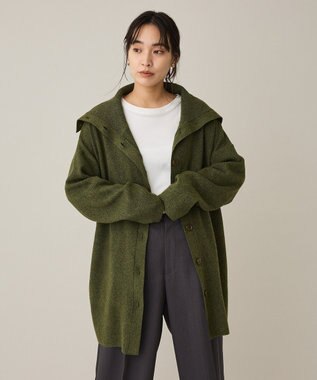 CRAFT STANDARD BOUTIQUE ビックカラーコーディガン Khaki