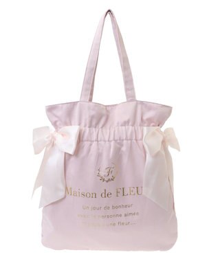 Maison de FLEUR ダブルリボンギャザートートバッグ Light Pink