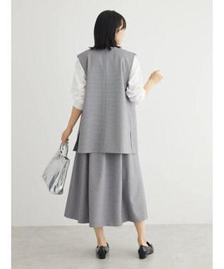 Green Parks きれいシルエット千鳥柄ジレ Hounds Tooth