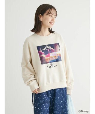 Green Parks ＦＡＮＴＡＳＩＡ／プリント裏毛プルオーバー Ivory