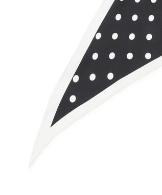 uncrave ポルカドット シルクスカーフ ブラック×ホワイト