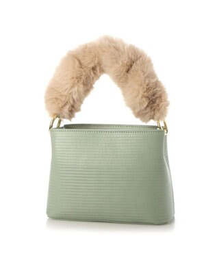 UNBILLION cachecache スパイラルエコファーハンドルスクエアミニショルダー ライトグリーン