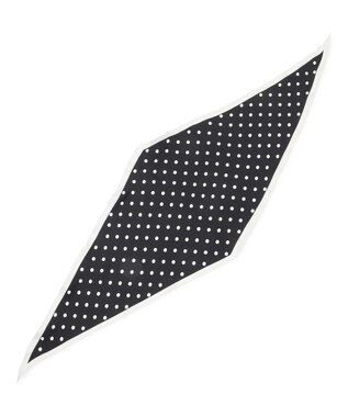 uncrave ポルカドット シルクスカーフ ブラック×ホワイト