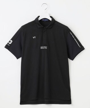 23区GOLF 【MEN】【吸水速乾】ポンチコンビ ポロシャツ ブラック系