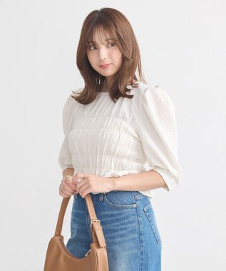 earth music&ecology ポコポコシャーリングトップス White