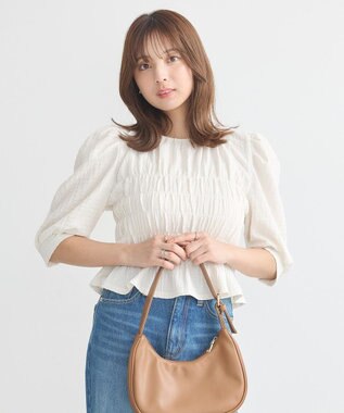 earth music&ecology ポコポコシャーリングトップス White