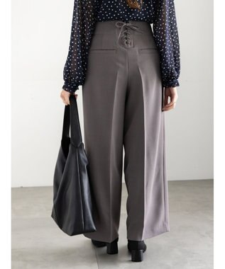 Te chichi バックレースアップロングパンツ《2025Autumn catalog vol.2 item》 チャコールグレー