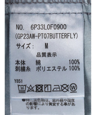 Green Parks ・Ｄｏｕｂｌｅ　Ｆｌａｇｓ　チョウチョ刺繍フレアデニム Light Indigo