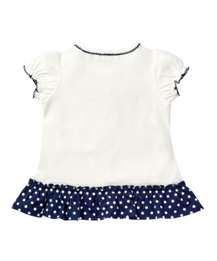 MIKI HOUSE HOT BISCUITS 【80-120cm】すそフリル 半袖Tシャツ 紺