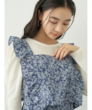 earth music&ecology 隠れウサギ柄ビスチェ Navy