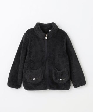 ANY KIDS ネコポケットボアブルゾン ブラック