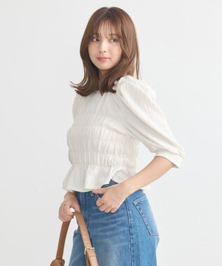 earth music&ecology ポコポコシャーリングトップス White