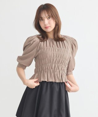 earth music&ecology ポコポコシャーリングトップス Mocha