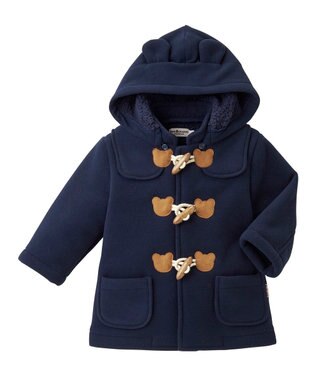 MIKI HOUSE HOT BISCUITS 【80-120cm】 フリースボンディング ダッフルコート 紺