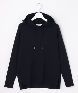 J.PRESS LADIES S Smooth ニット パーカー ネイビー系