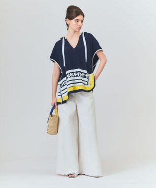 GRACE CONTINENTAL パイルポンチョフーディ ネイビー