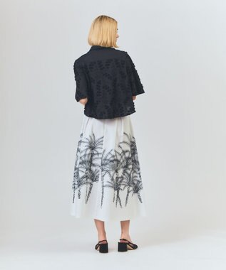 GRACE CONTINENTAL プラージュプリントタックスカート ホワイト