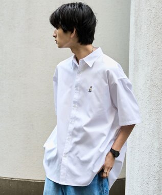 WEGO 【シワになりにくい】イージーケアオックスフォードワンポイントシャツ（S） ホワイト